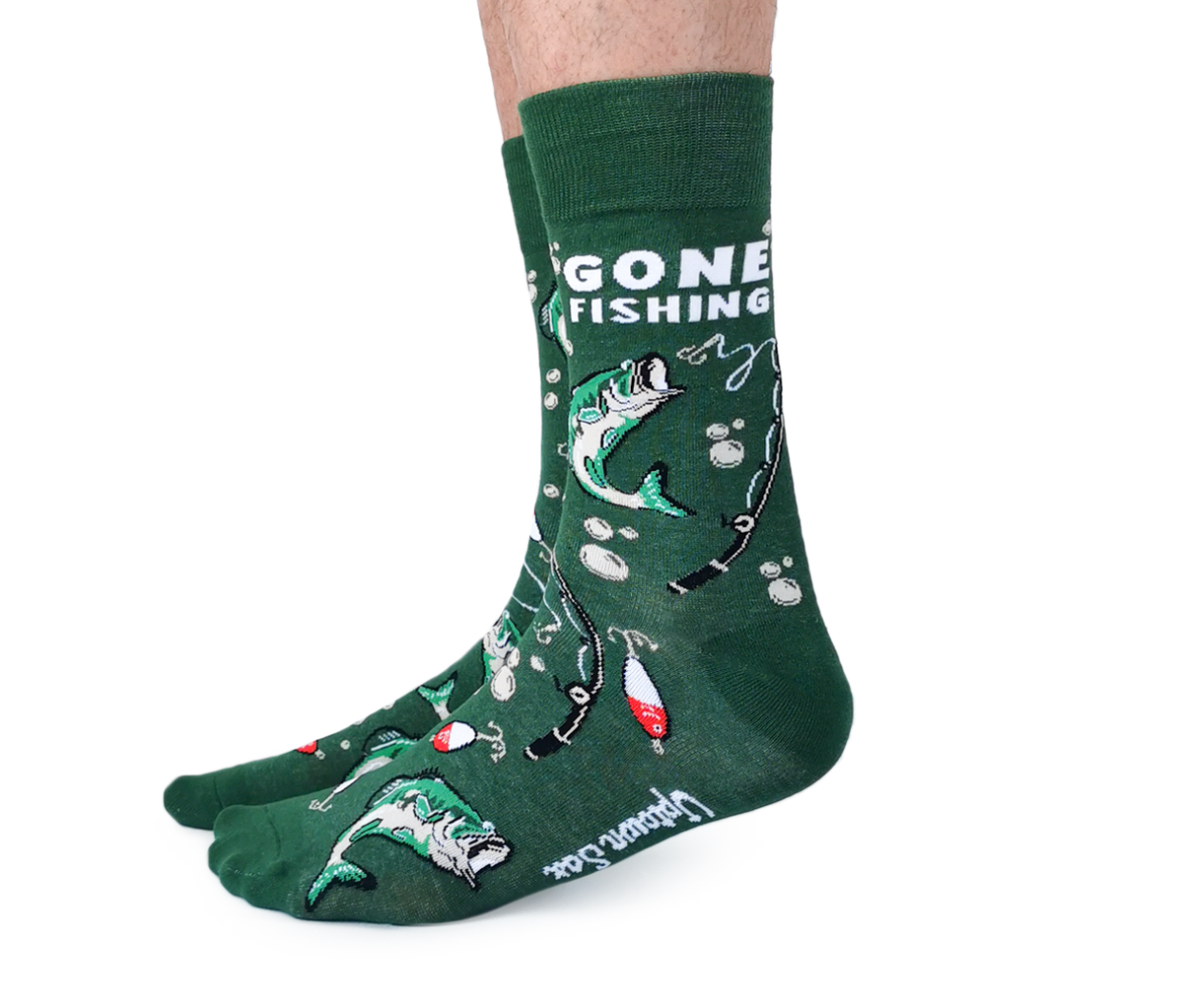 Men's Salmon Gone Fishing Socks by Soxfords