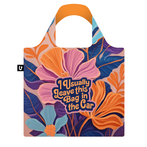 Funny Floral Print Foldable Packable Tote Bag - Uptown Sox