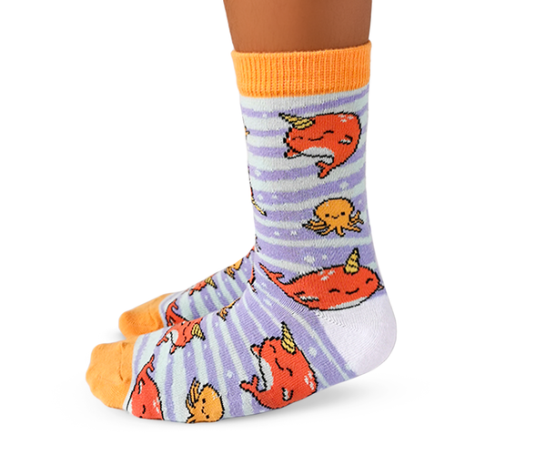 Color in 2025 socks narwhal fun