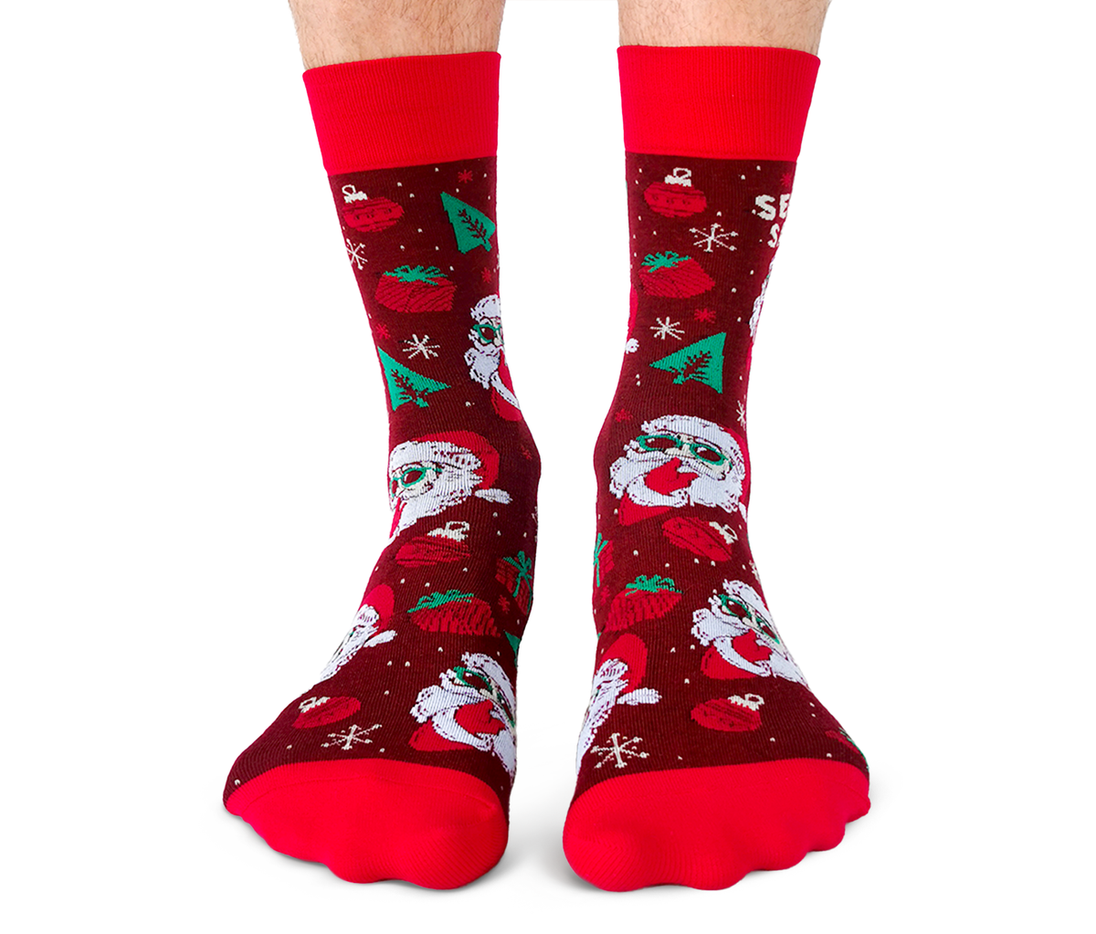 Secret Santa Christmas Socks for Men - Uptown Sox