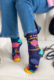 FUNNY SITTING WOMENS NOVELTY CREW SOCKS - UPTOWN SOX