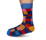 FUN WAVY MULTI COLOURED CHECKERED SOCKS -  UPTOWN SOX