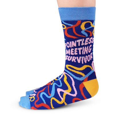 WOMEN'S NOVELTY CREW POINTLESS MEETING SURVIVOR SOCKS - UPTOWN SOX